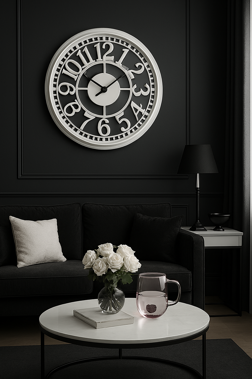 White Wall Clock Milano (50cm)