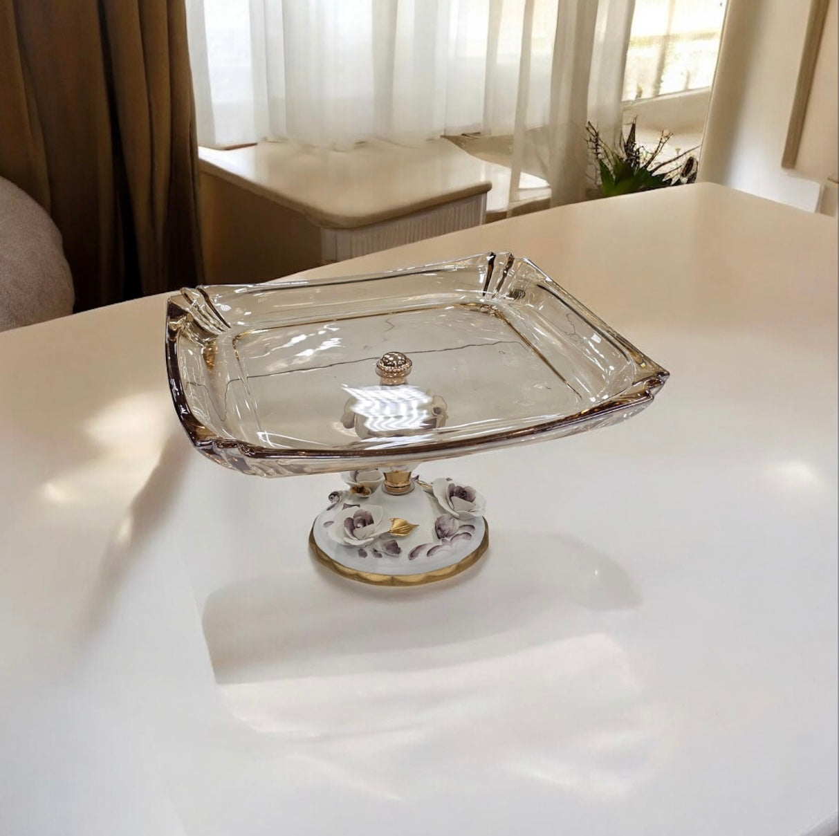 Rose cake plate Gold (D393 G)
