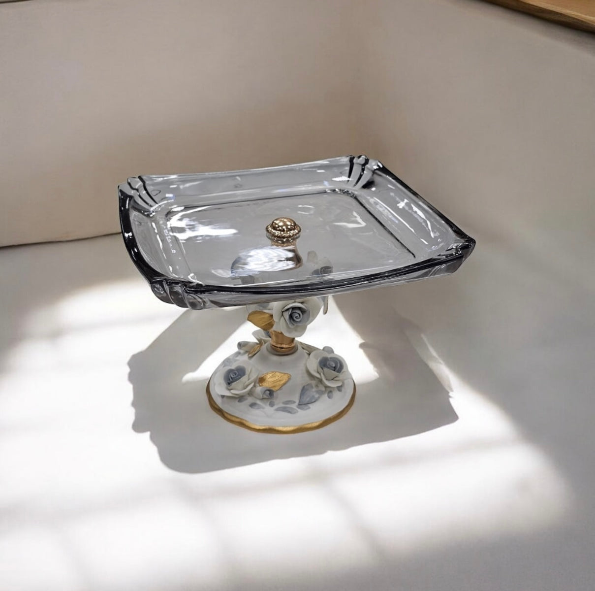 Rose cake plate Silver (D393 B)