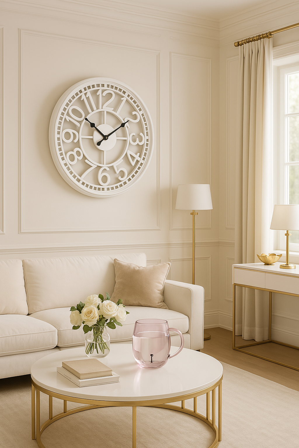 White Wall Clock Milano (50cm)