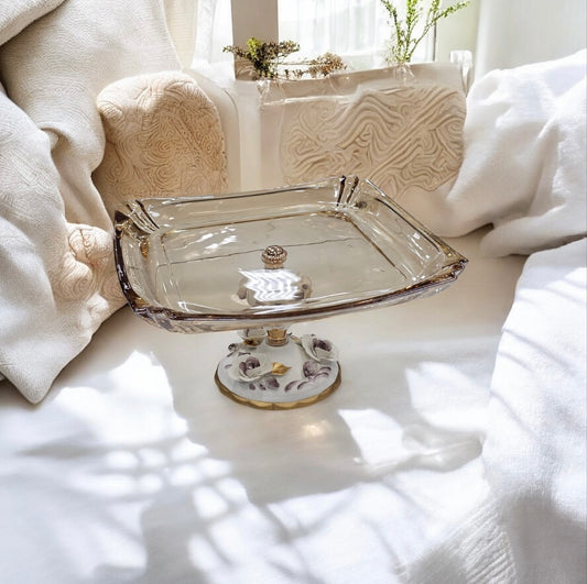 Rose cake plate Gold (D393 G)